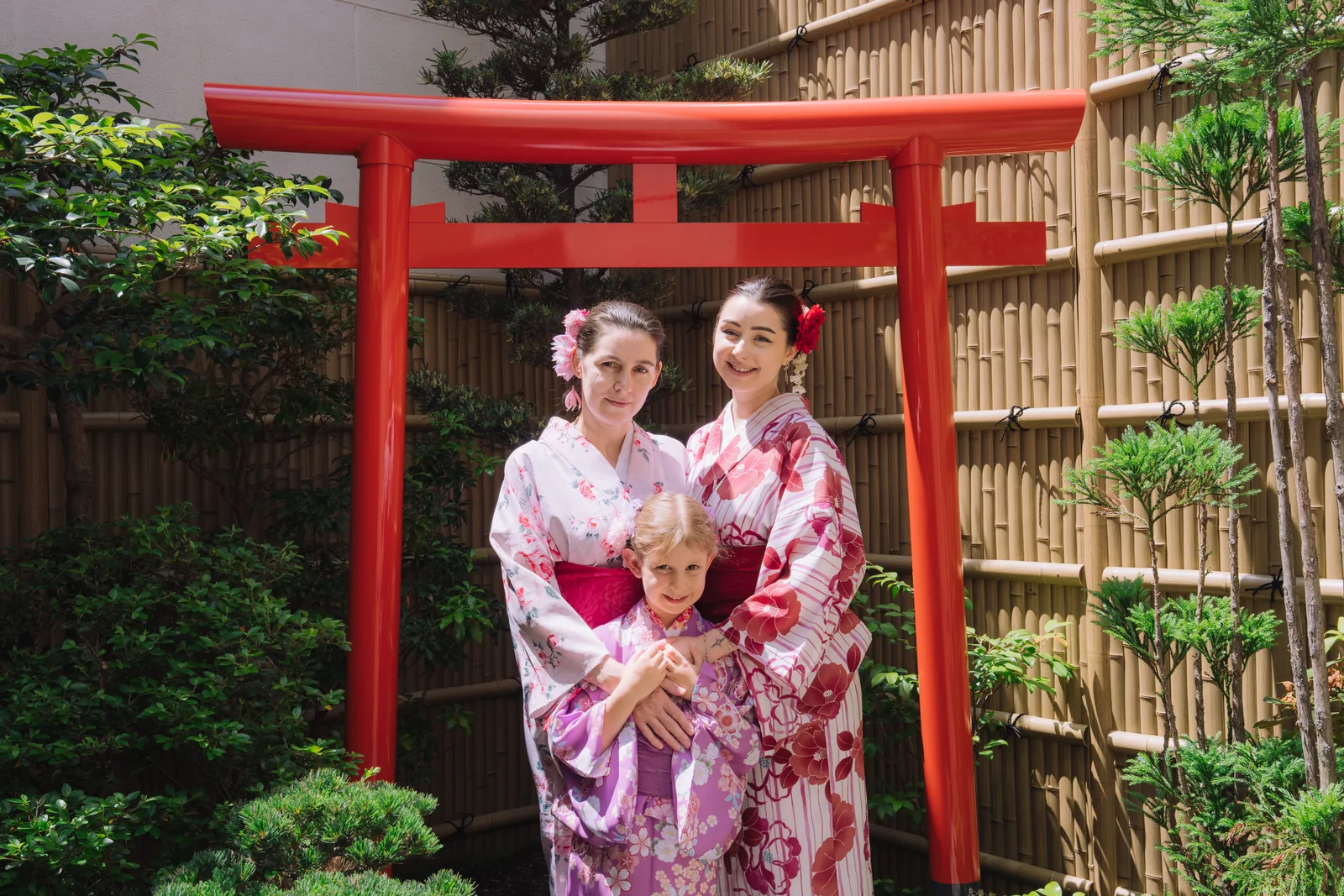A family portrait in a Kyoto garden